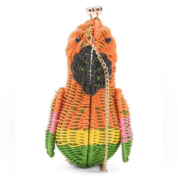 Tommy Bahama Handbags - TROPICAL PARROT WICKER BAG WITH CHAIN CROSSBODY STRAP! New